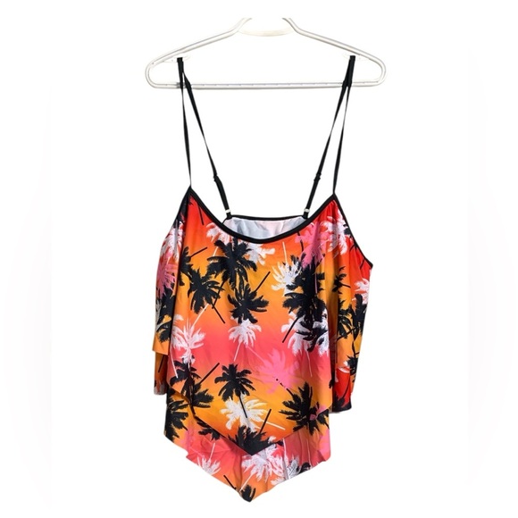 Unbranded Tankini Top w Vivid Tropical Colors, Adjustable Straps - Picture 1 of 8